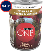 Purina ONE High Protein True Instinct Tender Cuts in Gravy With Real Turkey and Venison Wet Dog Food