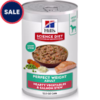 Hill's Science Diet Adult Perfect Weight Hearty Vegetables & Salmon Stew Dog Food