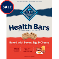 Blue Buffalo Health Bars Oven-Baked with Natural Ingredients, Bacon, Egg & Cheese Mini Crunchy Dog Biscuits