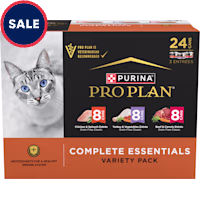 Purina Pro Plan Complete Essentials Chicken, Turkey and Beef Grain Free Wet Cat Food Variety Pack