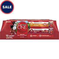 Purina ONE Tender Cuts in Gravy Chicken & Brown Rice, Beef & Barley High Protein Wet Dog Food Variety Pack