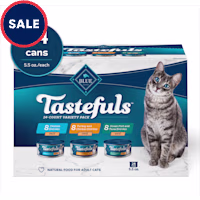 Blue Buffalo Tastefuls Chicken, Turkey & Chicken, Ocean Fish & Tuna Entrees Wet Cat Food Pate Variety Pack