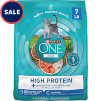 Purina ONE Plus High Protein Salmon and Ocean Whitefish Skin and Coat Health Formula Dry Cat Food