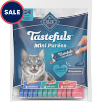 Blue Buffalo Tastefuls Mini Purees, Adult Cat Natural Single-Serving Snack Variety Chicken, Tuna, and Salmon