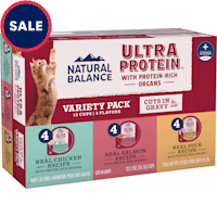 Natural Balance Ultra Protein Chicken, Duck and SalmonWet Cat Food Cuts in Gravy Variety Pack