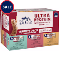 Natural Balance Ultra Protein Chicken, Duck and Salmon Wet Cat Food Pate Variety Pack
