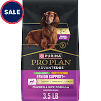 Purina Pro Plan AdvantEDGE Senior Support Plus Small Breed Shredded Blend Chicken and Rice Formula Dry Dog Food
