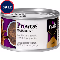 Nulo Prowess Mature 12+ for Senior Cats Salmon & Tuna Pate in Broth Cat Food