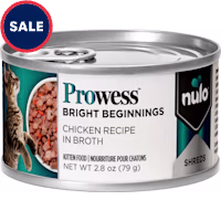 Nulo Prowess Bright Beginnings for Kittens Chicken Shreds in Broth Cat Food