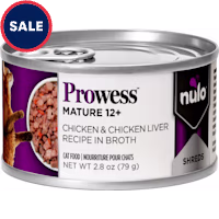 Nulo Prowess Mature 12+ for Senior Cats Chicken & Chicken Liver Shreds in Broth Cat Food