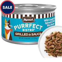 Merrick Purrfect Bistro Wild Cod, Spinach and Wild Rice Recipe in Gravy, High Protein Natural Wet Cat Food