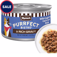 Merrick Purrfect Bistro Wild Caught Tuna, Cod and Carrot Recipe in Gravy, High Protein Natural Wet Cat Food