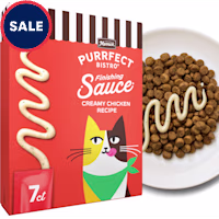 Merrick Purrfect Bistro Creamy Chicken Recipe Sauce Wet Cat Treats, Gravy for Snacking or Cat Food Topper