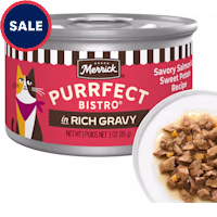 Merrick Purrfect Bistro Savory Salmon and Sweet Potato Recipe in Gravy, High Protein Adult Natural Wet Cat Food