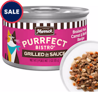 Merrick Purrfect Bistro Braised Pork, Carrot and Barley Recipe Grilled Gravy High Protein Wet Cat Food