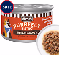 Merrick Purrfect Bistro Stewed Chicken, Beef and Carrot Recipe in Gravy, High Protein Natural Wet Cat Food