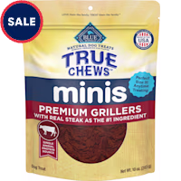 Blue Buffalo True Chews Minis Premium Grillers with Real Steak, Natural Dog Treats Mineral-Enhanced for Flavor