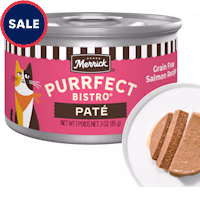 Merrick Purrfect Bistro Grain Free Premium High Protein Salmon Recipe Soft Canned Pate Adult Wet Cat Food
