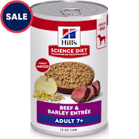 Hill's Science Diet Senior 7+ Beef & Barley Entree Canned Wet Dog Food