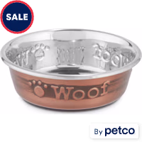 EveryYay Dining In Copper Woof Stainless Steel Dog Bowl