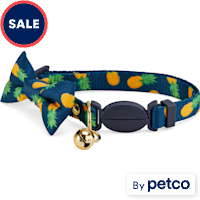 YOULY Navy Pineapple Print Breakaway Bow Tie Cat Collar