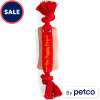 Petco Plush Hot Dog with Rope Dog Toy