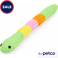 Leaps & Bounds Green Crochet Snake Cat Toy