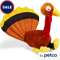 YOULY Turkey Flattie Plush Dog Toy