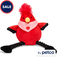 YOULY Red Lovebird Plush Dog Toy