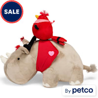 YOULY Rhino and Red Bird Plush Dog Toy