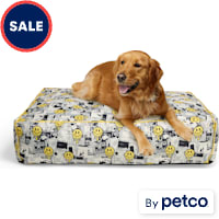 YOULY Pop Art Smiley Graphic Lounger Dog Bed