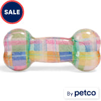 YOULY Easter Plaid Rubber Bone Dog Toy