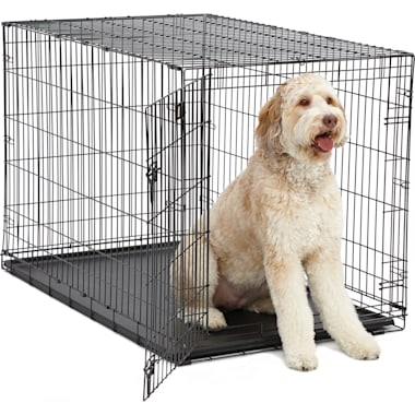 Dog Cage 48 inch Black Cozy Pet Dog Crate XXL Folding Puppy Cage Travel  Metal