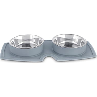 EveryYay Better Together Elevated Wood Double Diner with Stainless-Steel  Bowls for Dogs, 4.6 Cups