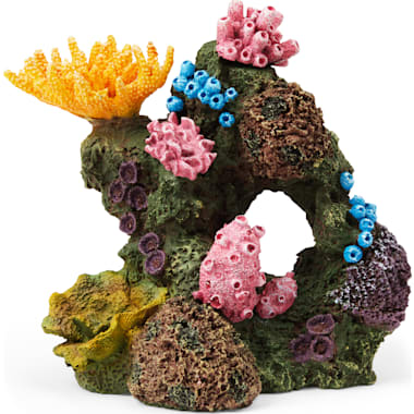 Imagitarium Coral Reef with Silk Plants Aquarium Ornament