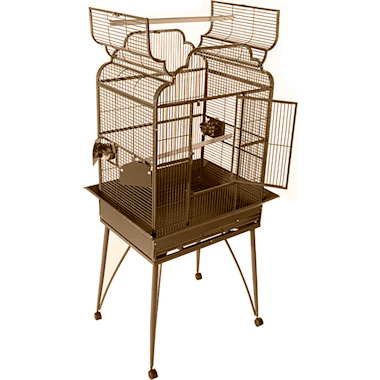 A&E Cage Company 2620 Victorian Open Top Bird Cage in Platinum, 26 L X 20  W X 65 H