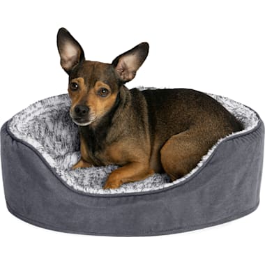 Oval dog bed cheap cushion removable cover