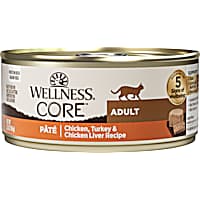 Wellness CORE Chicken, Turkey & Chicken Liver Natural, Protein-Rich, Grain Free Pate Adult Wet Cat Food