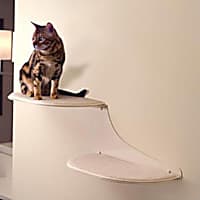 The Refined Feline Cloud Shelf in Off-White, Left Facing