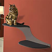 The Refined Feline Cloud Shelf in Titanium, Left Facing