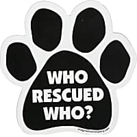 Imagine This Who Rescued Who Paw Shaped Car Magnet