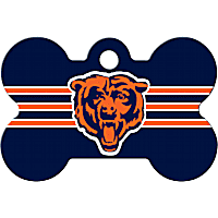 Quick-Tag Chicago Bears NFL Bone Personalized Engraved Pet ID Tag, Large