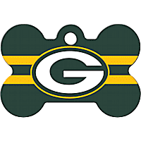Quick-Tag Green Bay Packers NFL Bone Personalized Engraved Pet ID Tag, Large