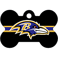 Quick-Tag Baltimore Ravens NFL Bone Personalized Engraved Pet ID Tag, Large