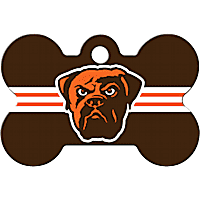 Quick-Tag Cleveland Browns NFL Bone Personalized Engraved Pet ID Tag, Large