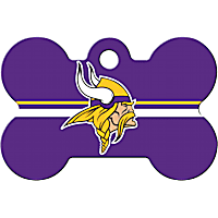 Quick-Tag Minnesota Vikings NFL Bone Personalized Engraved Pet ID Tag, Large
