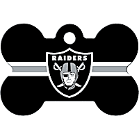 Quick-Tag Oakland Raiders NFL Bone Personalized Engraved Pet ID Tag, Large