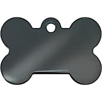 Quick-Tag Smokey Black Bone Personalized Engraved Pet ID Tag, Large