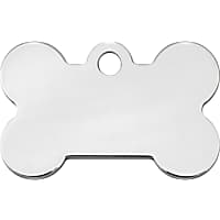 Quick-Tag Chrome Bone Personalized Engraved Pet ID Tag, Small