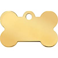 Quick-Tag Gold Bone Personalized Engraved Pet ID Tag, Small